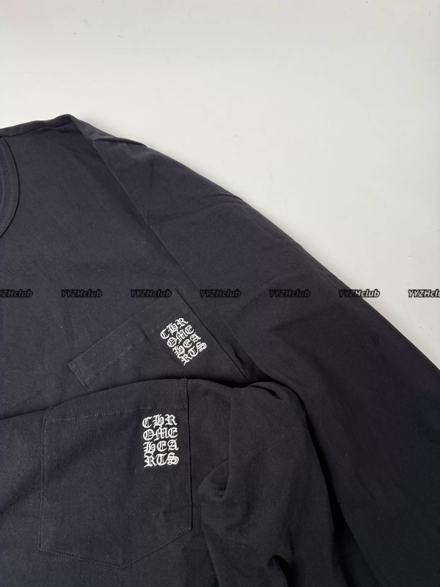 Alternative view of Chrome Hearts Sleeveless Cross Embroidered Pocket Gothic Pattern Long-Sleeve T-Shirt