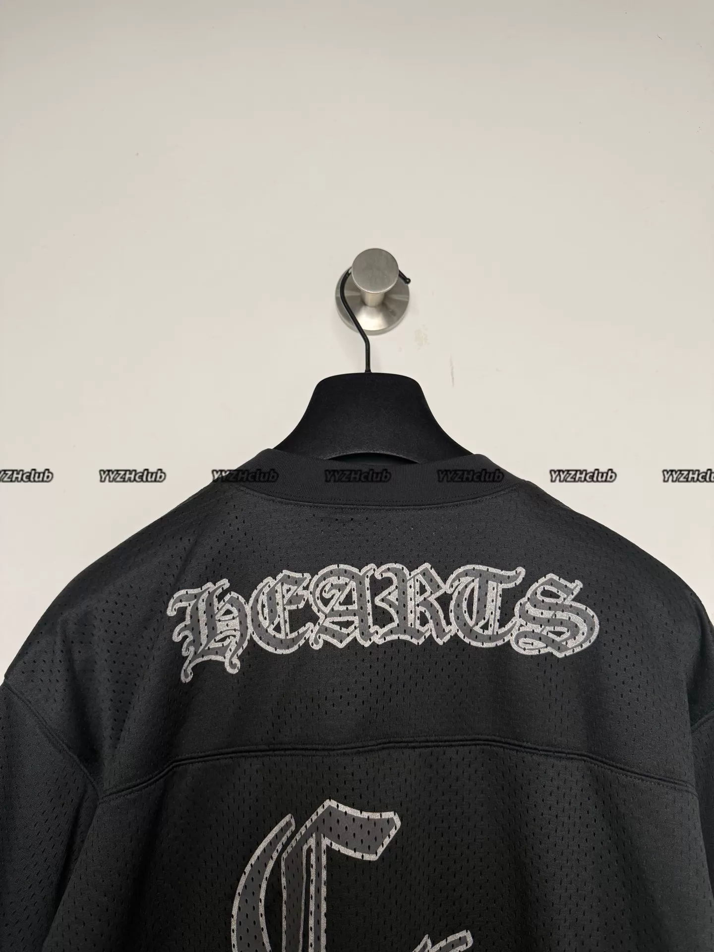 Alternative view of Chrome Hearts Black Hockey Jersey Mesh Sports Fabric V-Neck Short-Sleeve T-Shirt