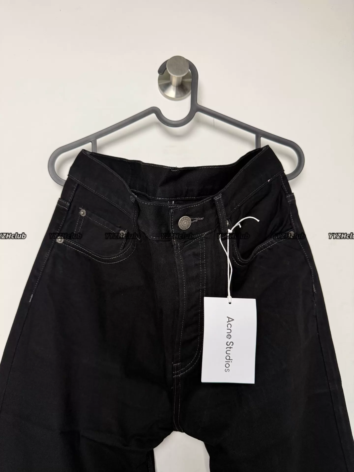 Alternative view of Acne 2021f 2021M 26Ss Pure Black Slightly Flared Straight Leg Soft Jeans